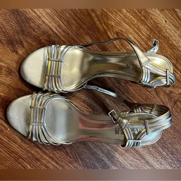 Ralph Lauren classic simple Elegant Gold Women's Heels
