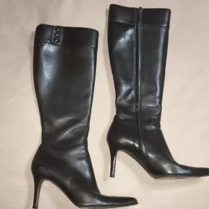 RALPH LAUREN COLLECTION MADE IN ITALY BROWN FINE LEATHER KNEE HI BOOTS S…