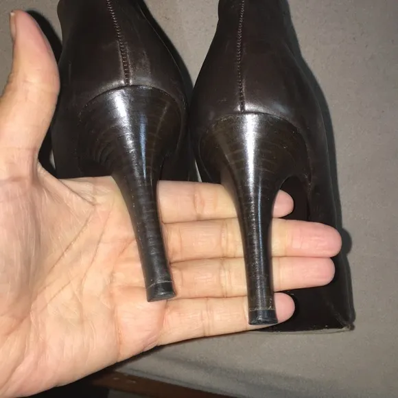 RALPH LAUREN COLLECTION MADE IN ITALY BROWN FINE LEATHER KNEE HI BOOTS S…