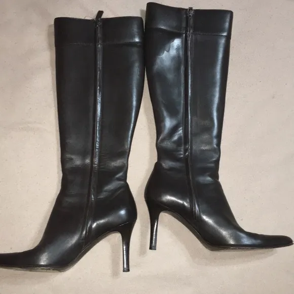 RALPH LAUREN COLLECTION MADE IN ITALY BROWN FINE LEATHER KNEE HI BOOTS S…
