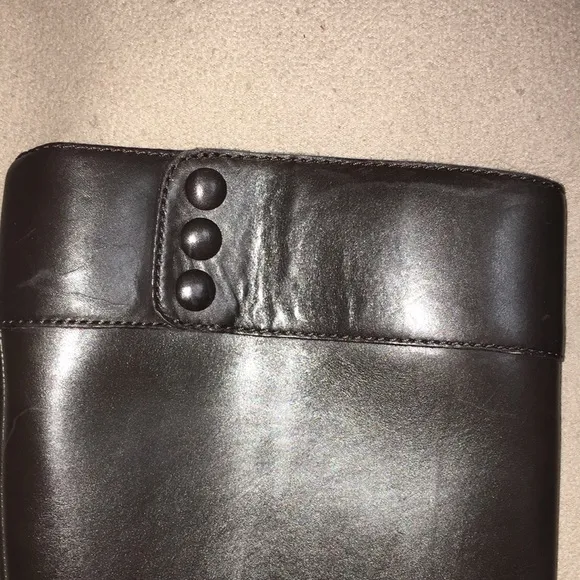 RALPH LAUREN COLLECTION MADE IN ITALY BROWN FINE LEATHER KNEE HI BOOTS S…