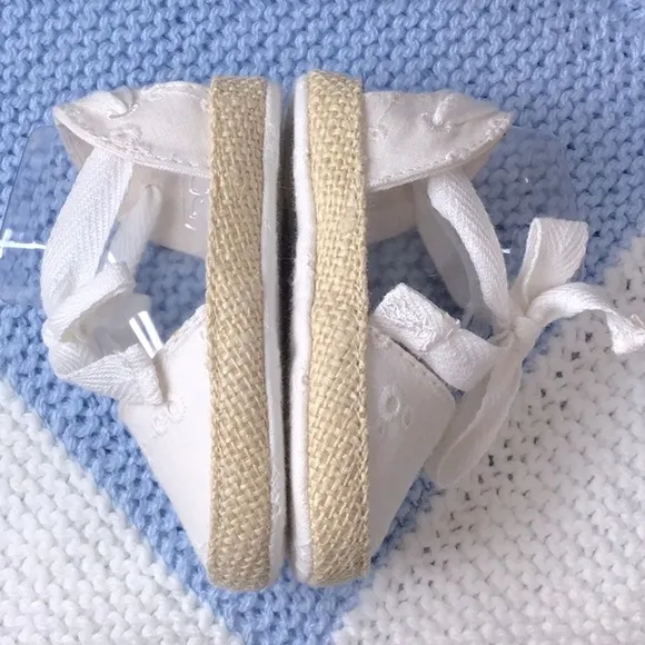 Ralph Lauren Layette White Eyelet Espadrille Shoes