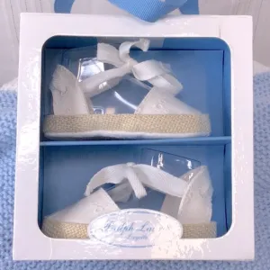Ralph Lauren Layette White Eyelet Espadrille Shoes
