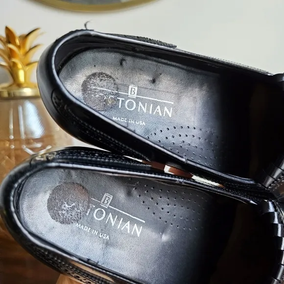Rare Bostonian Leather Dress Shoes Mens 7 W Black Loafer Wingtip Loafer Brogue