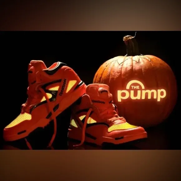 RARE Reebok Pump Omni Lite 'Pumpkin Glow In the Dark' Basketball Sneakers