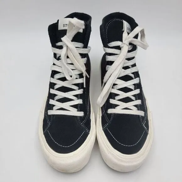 Rare Straye Men's Sz 9 Skate Shoes Black High-top Sneakers Y2K Lace Up Flame