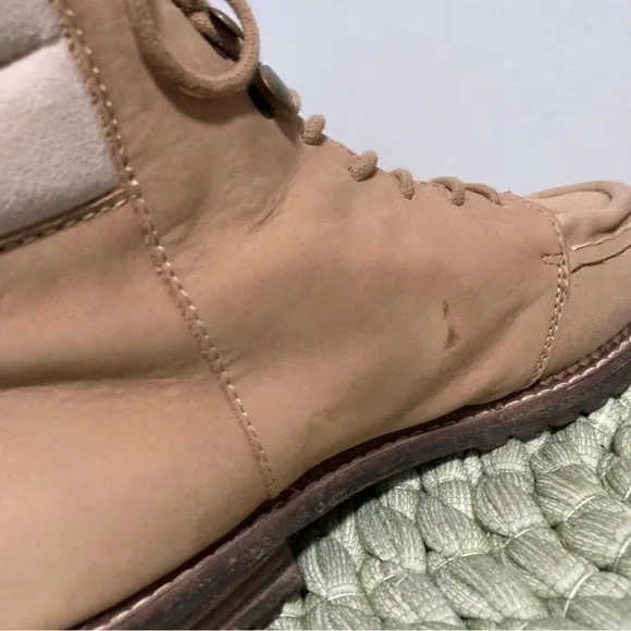 RAYE Revolve Emi Tan Leather Suede Lace Up Moto Combat Boots