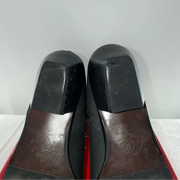Reba Black Suede Leather Lance Western Boots women’s size 9