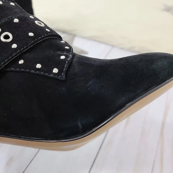 Rebecca Minkoff Logan studded black suede boots size 6