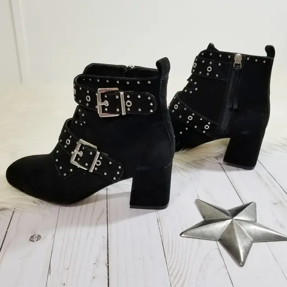 Rebecca Minkoff Logan studded black suede boots size 6