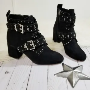 Rebecca Minkoff Logan studded black suede boots size 6