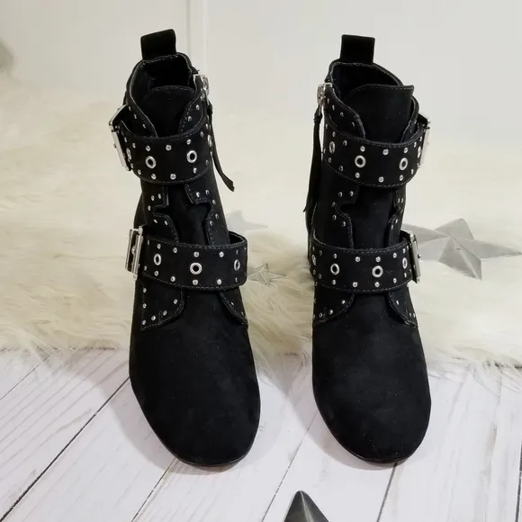 Rebecca Minkoff Logan studded black suede boots size 6