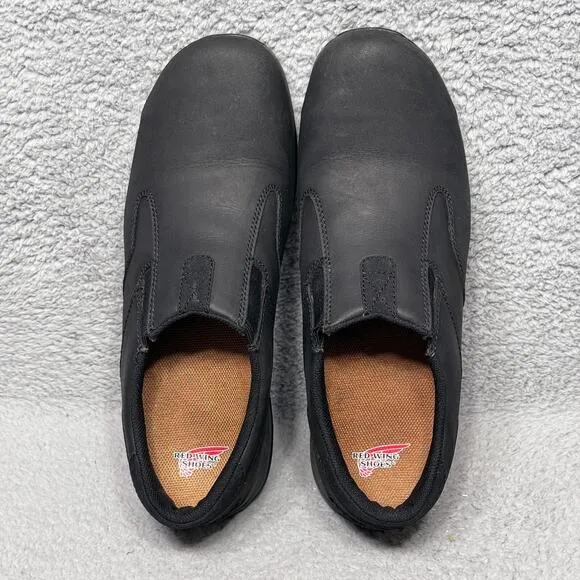 Red Wing Comfortpro Mens Size 12 Slip On Work Shoes Black Leather Safety Toe