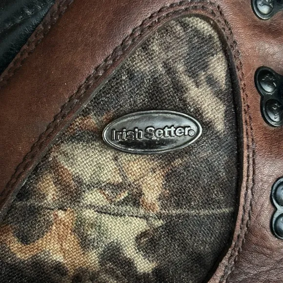 Red Wing Irish Setter Leather Camo Hunting Boots 600 G Thinsulate Gore-Tex Sz 10