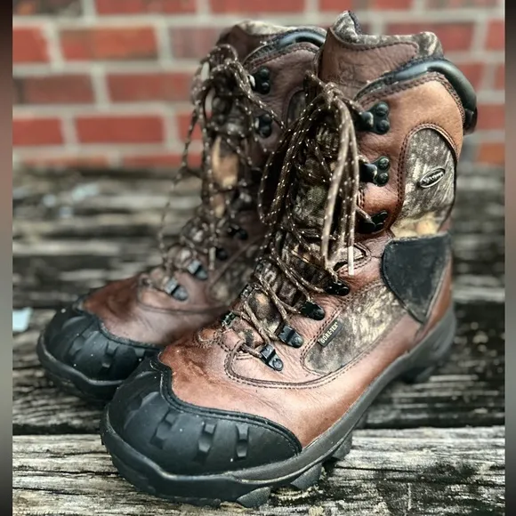 Red Wing Irish Setter Leather Camo Hunting Boots 600 G Thinsulate Gore-Tex Sz 10