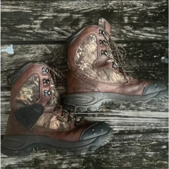 Red Wing Irish Setter Leather Camo Hunting Boots 600 G Thinsulate Gore-Tex Sz 10