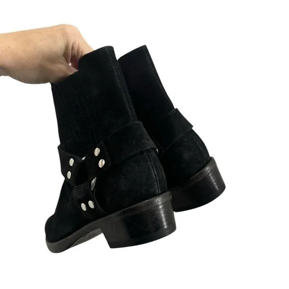 Re/done $850 Calvary western boots in Black Calf Suede