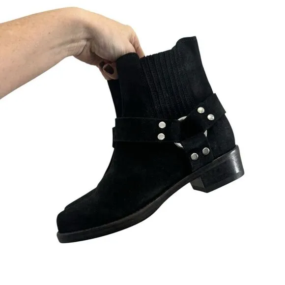 Re/done $850 Calvary western boots in Black Calf Suede