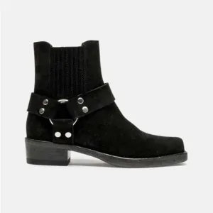 Re/done $850 Calvary western boots in Black Calf Suede