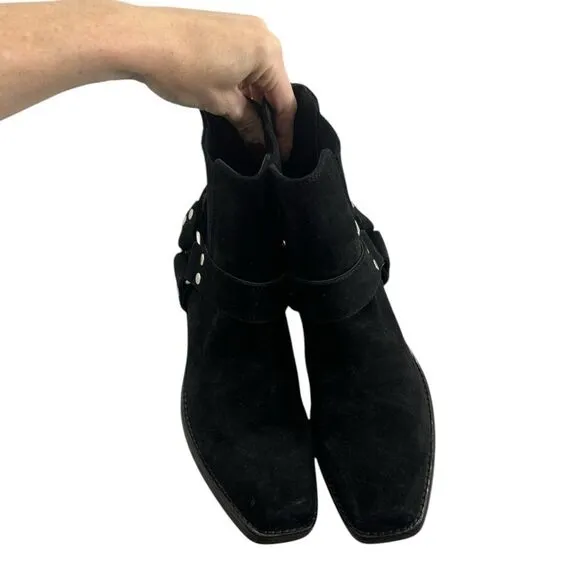 Re/done $850 Calvary western boots in Black Calf Suede