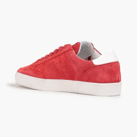 Re/Done 90s Skate Leather Trimmed Suede Sneakers in Red