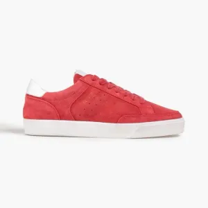Re/Done 90s Skate Leather Trimmed Suede Sneakers in Red