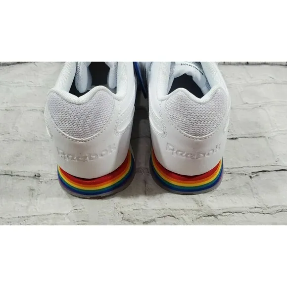 Reebok Classic Harmon Run S Pride White Rainbow Shoes FY5311 MENS SIZE 9.5