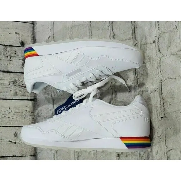 Reebok Classic Harmon Run S Pride White Rainbow Shoes FY5311 MENS SIZE 9.5