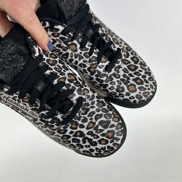 Reebok Classic Princess Sneaker Women's 8.5 Leopard Print Lace Up Shoes GZ8648