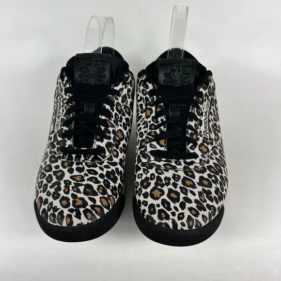 Reebok Classic Princess Sneaker Women's 8.5 Leopard Print Lace Up Shoes GZ8648