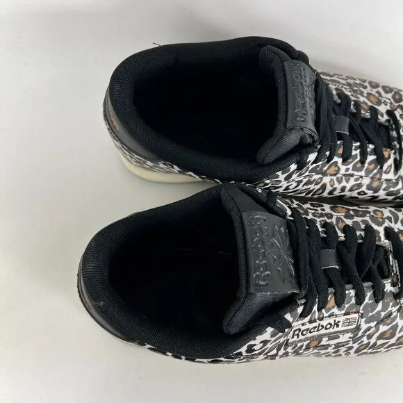 Reebok Classic Princess Sneaker Women's 8.5 Leopard Print Lace Up Shoes GZ8648