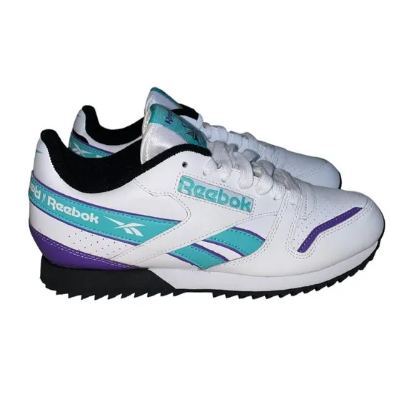 Reebok Classics 119  White Turquoise Running Shoes. No‎ Box