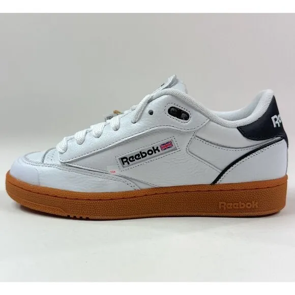 Reebok Club C Bulc Mens White Black Gum Bottom Classic Tennis Shoes Sneakers