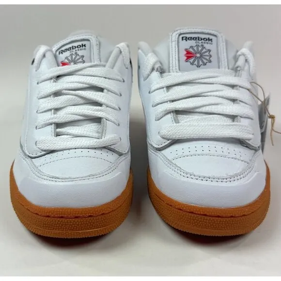 Reebok Club C Bulc Mens White Black Gum Bottom Classic Tennis Shoes Sneakers