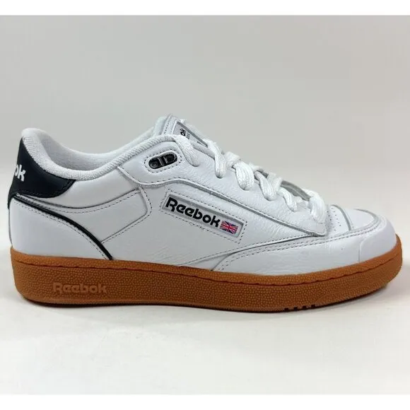 Reebok Club C Bulc Mens White Black Gum Bottom Classic Tennis Shoes Sneakers