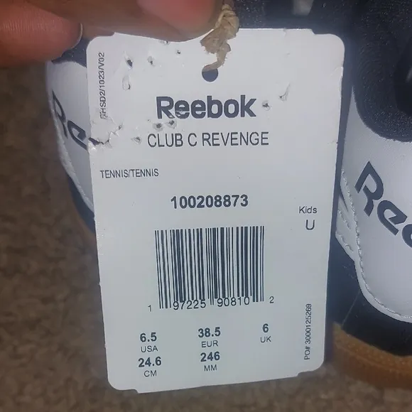 Reebok Club C Revenge Classic Sneakers with Gum Sole Boys