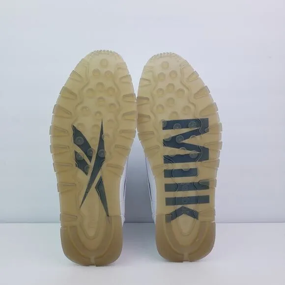 Reebok Milk Makeup Classic Vegan Mens Size 11.5 White Lifestyle Sneaker Shoes