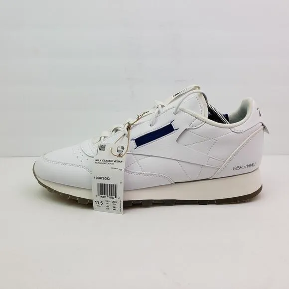 Reebok Milk Makeup Classic Vegan Mens Size 11.5 White Lifestyle Sneaker Shoes