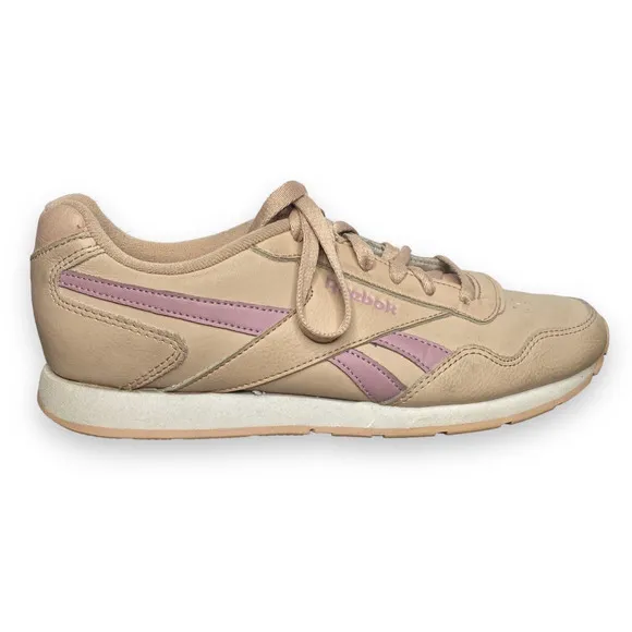 Reebok Pink Classic Leather Sneaker Kicks with Purple stripe Size 9.5