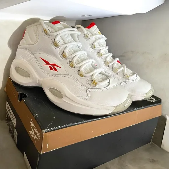 Reebok Question Mid Allen Iverson Basketball Shoes GS Size 5.5