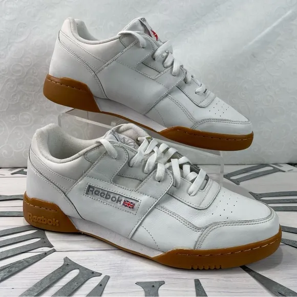 Reebok Workout Plus White, Carbon Leather Mens Running Trainers Shoes CN2126 New