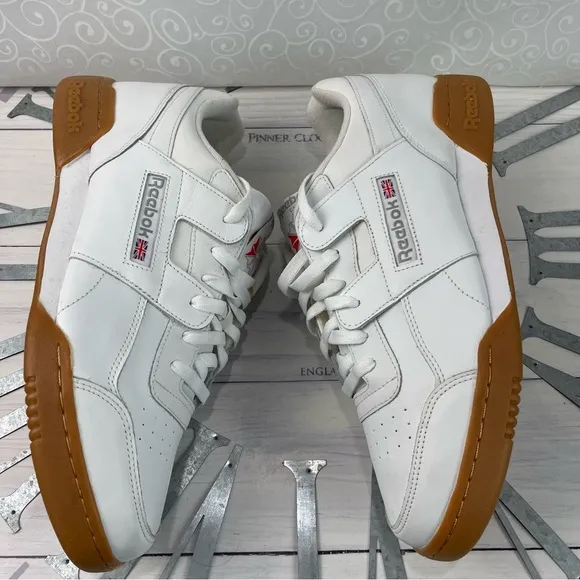 Reebok Workout Plus White, Carbon Leather Mens Running Trainers Shoes CN2126 New