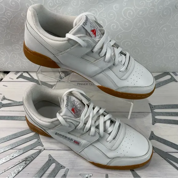 Reebok Workout Plus White, Carbon Leather Mens Running Trainers Shoes CN2126 New