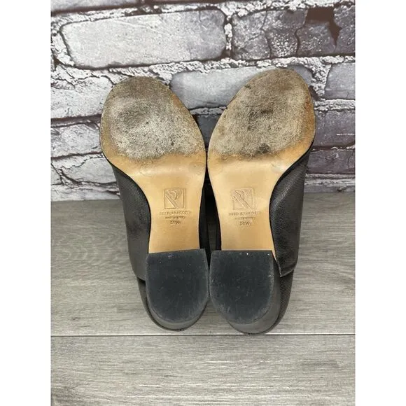 REED KRAKOFF Metal Gray Leather Slip On Loafer Heel Shoes Women Sz 38.5EU/8M US