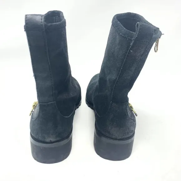 Renvy Joe Sport Black Suede Double Zip Boots