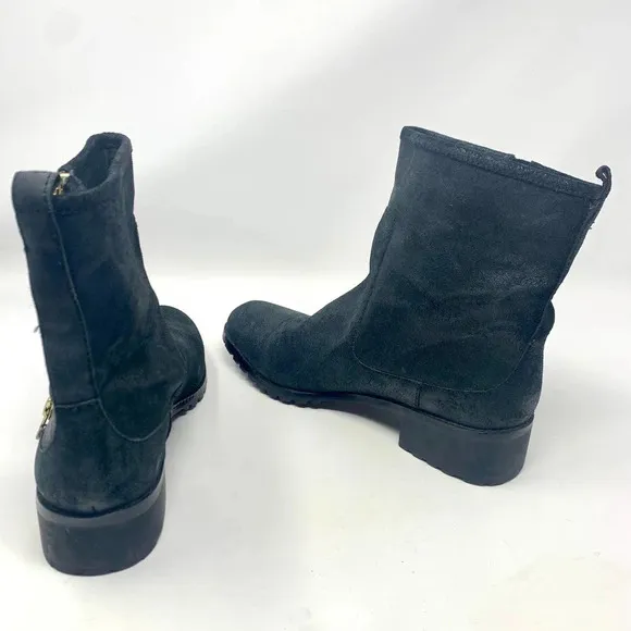 Renvy Joe Sport Black Suede Double Zip Boots