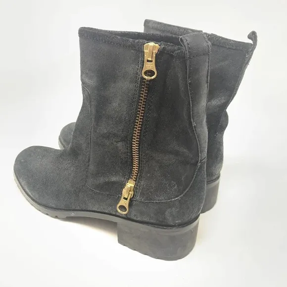 Renvy Joe Sport Black Suede Double Zip Boots