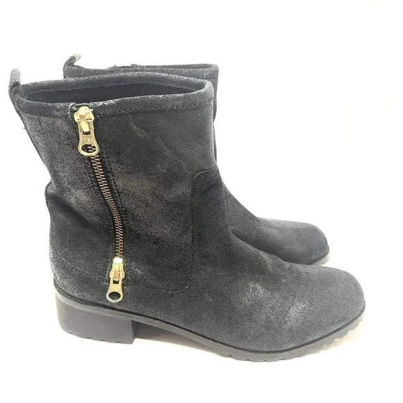 Renvy Joe Sport Black Suede Double Zip Boots
