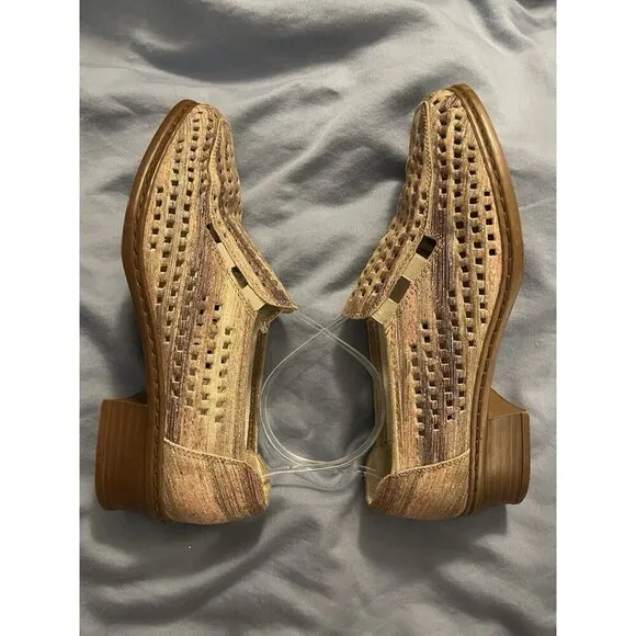Rieker Antistress Leather Shoes Waffle Mesh Women’s Sz 6.5 Earth Tones