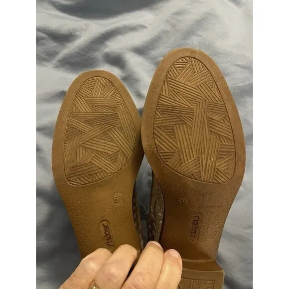 Rieker Antistress Leather Shoes Waffle Mesh Women’s Sz 6.5 Earth Tones